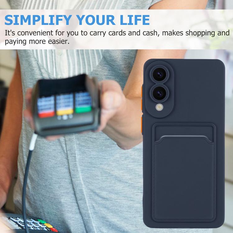 For Samsung Galaxy S25 Edge 5G Skin Feel Card Contrast Color Button TPU Phone Case
