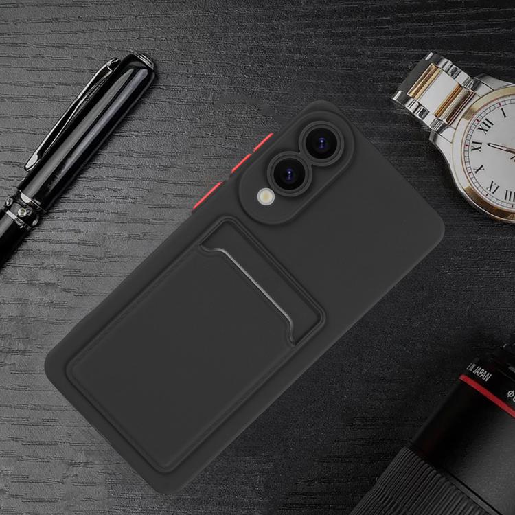 For Samsung Galaxy S25 Edge 5G Skin Feel Card Contrast Color Button TPU Phone Case