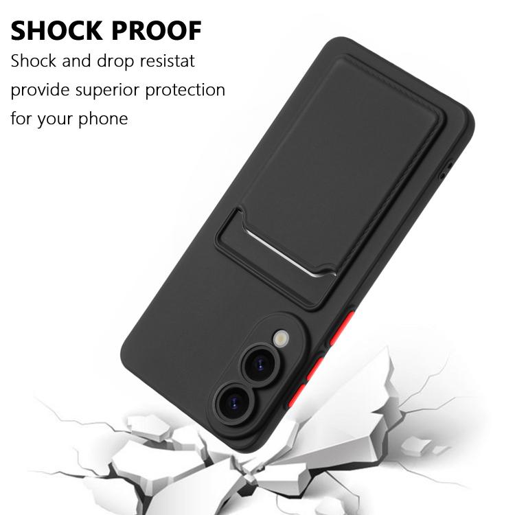 For Samsung Galaxy S25 Edge 5G Skin Feel Card Contrast Color Button TPU Phone Case