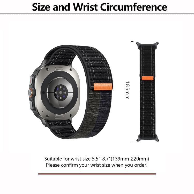 For Samsung Galaxy Watch Ultra 47mm / Ultra 2025 Kalebol Hook and Loop Fastener Nylon Strap
