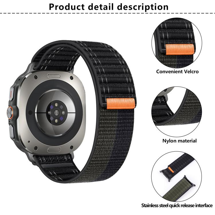 For Samsung Galaxy Watch Ultra 47mm / Ultra 2025 Kalebol Hook and Loop Fastener Nylon Strap