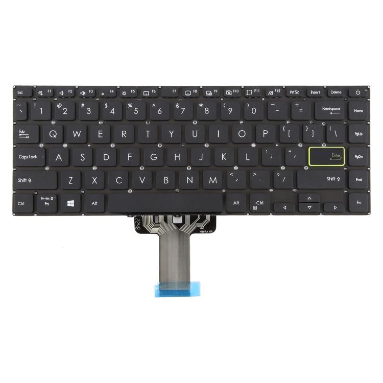 US Version Laptop Keyboard for Asus VivoBook S14 X421 X421DA X421UA X421EP X421EQ X421JQ X421FP X421FF X421FL - Black