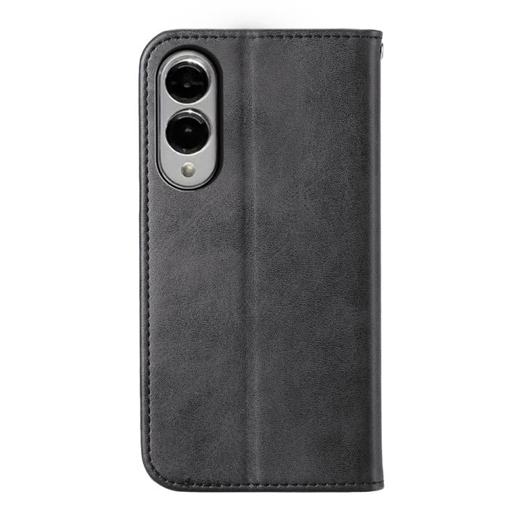For Samsung Galaxy S25 Edge 5G Cubic Grid Calf Texture Magnetic Leather Phone Case