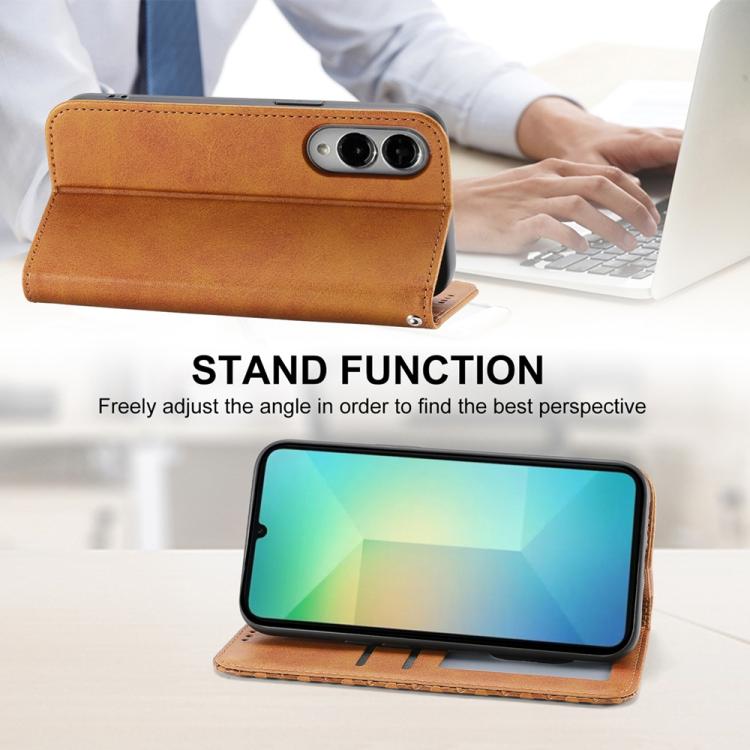 For Samsung Galaxy S25 Edge 5G Cubic Grid Calf Texture Magnetic Leather Phone Case