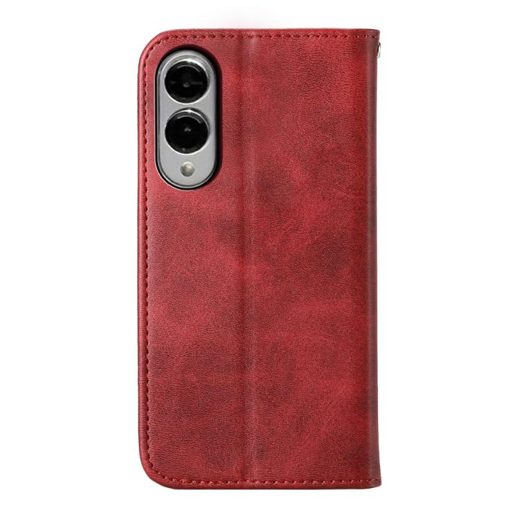 For Samsung Galaxy S25 Edge 5G Cubic Grid Calf Texture Magnetic Leather Phone Case