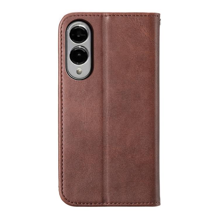 For Samsung Galaxy S25 Edge 5G Cubic Grid Calf Texture Magnetic Leather Phone Case
