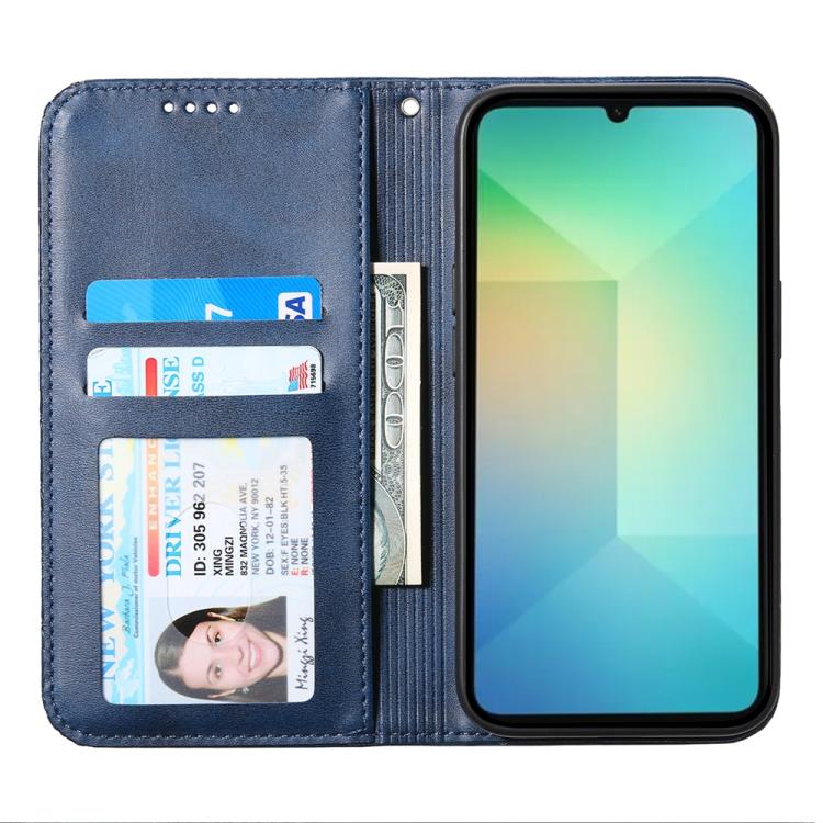 For Samsung Galaxy S25 Edge 5G Cubic Grid Calf Texture Magnetic Leather Phone Case