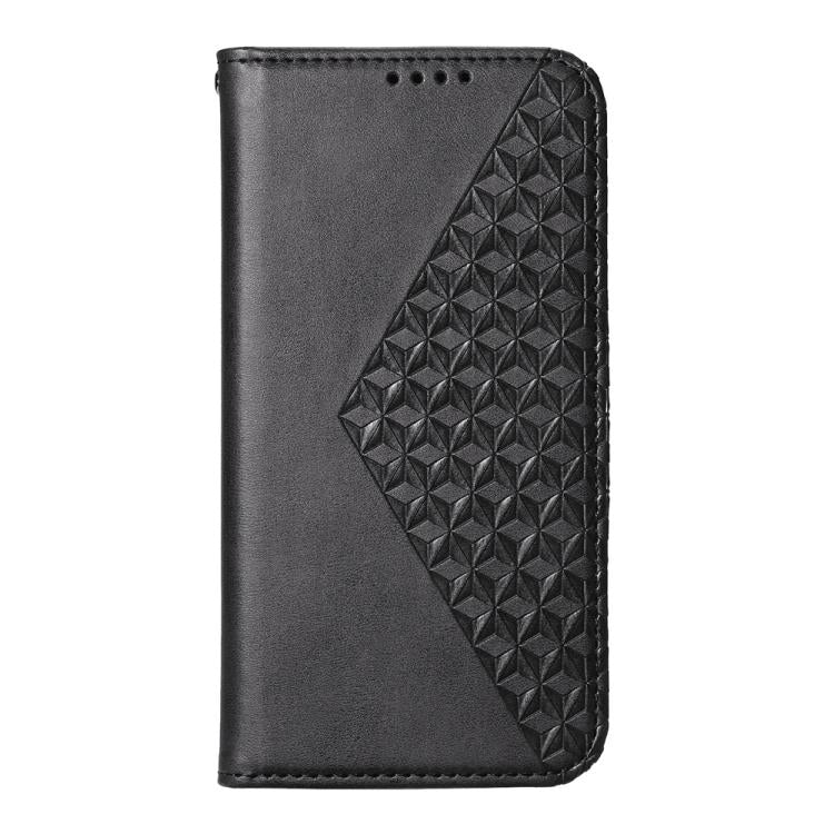 For Samsung Galaxy S25 FE 5G Cubic Grid Calf Texture Magnetic Leather Phone Case
