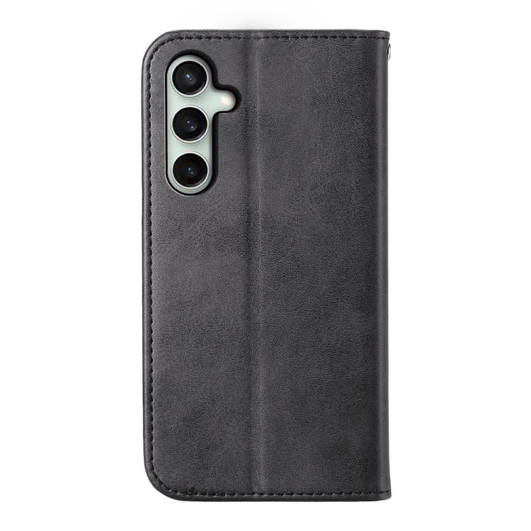 For Samsung Galaxy S25 FE 5G Cubic Grid Calf Texture Magnetic Leather Phone Case
