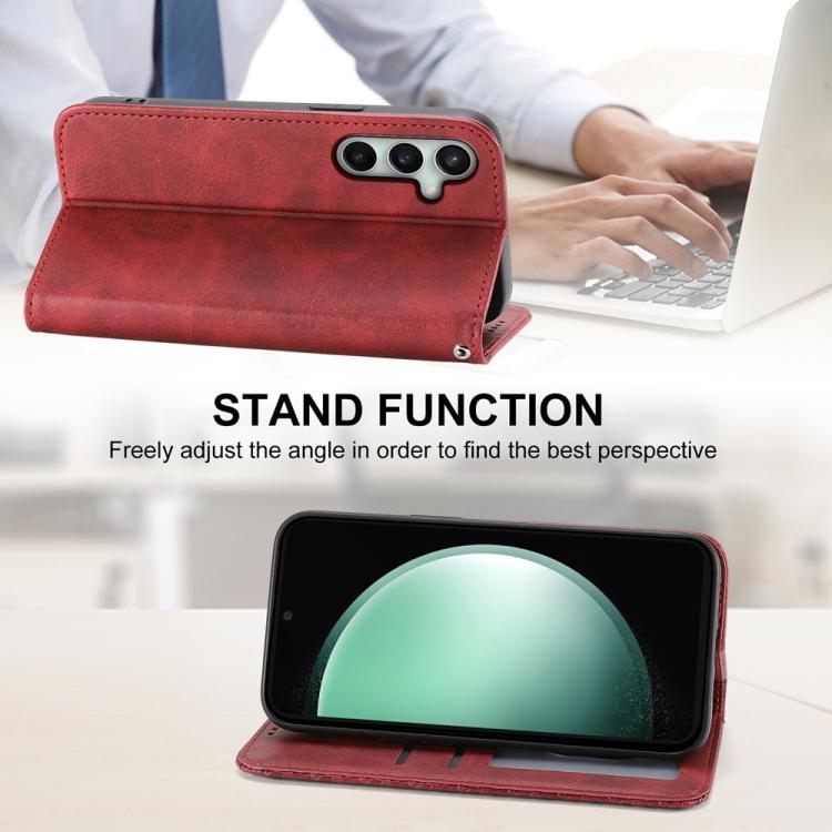 For Samsung Galaxy S25 FE 5G Cubic Grid Calf Texture Magnetic Leather Phone Case