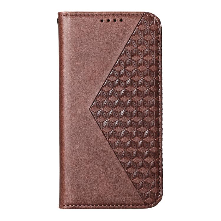 For Samsung Galaxy S25 FE 5G Cubic Grid Calf Texture Magnetic Leather Phone Case