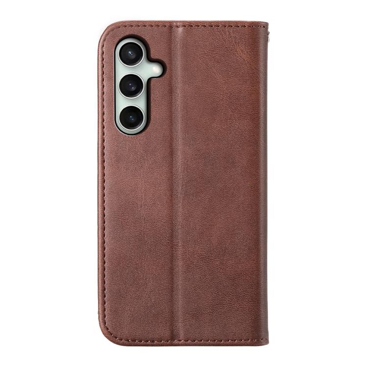 For Samsung Galaxy S25 FE 5G Cubic Grid Calf Texture Magnetic Leather Phone Case