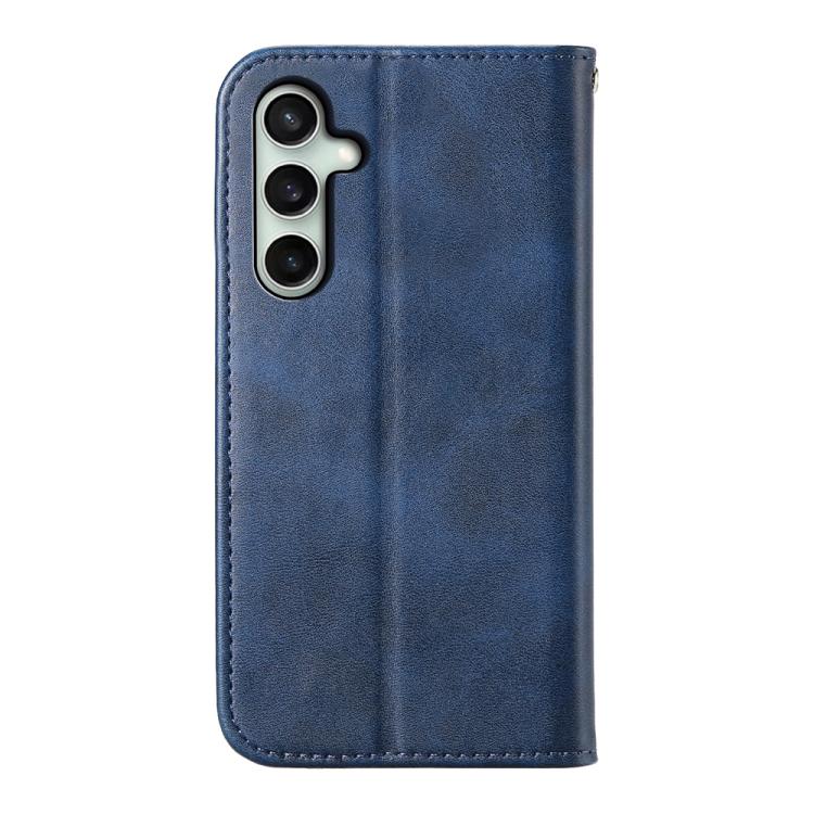 For Samsung Galaxy S25 FE 5G Cubic Grid Calf Texture Magnetic Leather Phone Case