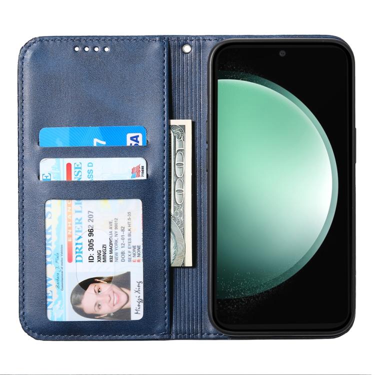 For Samsung Galaxy S25 FE 5G Cubic Grid Calf Texture Magnetic Leather Phone Case