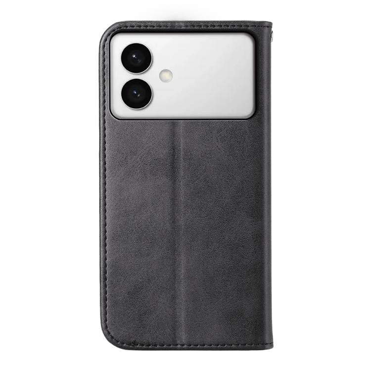 For Samsung Galaxy S26 Edge 5G Cubic Grid Calf Texture Magnetic Leather Phone Case