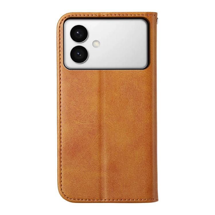 For Samsung Galaxy S26 Edge 5G Cubic Grid Calf Texture Magnetic Leather Phone Case
