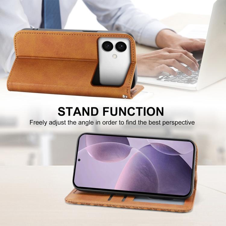 For Samsung Galaxy S26 Edge 5G Cubic Grid Calf Texture Magnetic Leather Phone Case