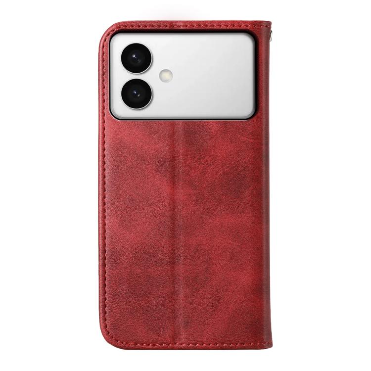For Samsung Galaxy S26 Edge 5G Cubic Grid Calf Texture Magnetic Leather Phone Case