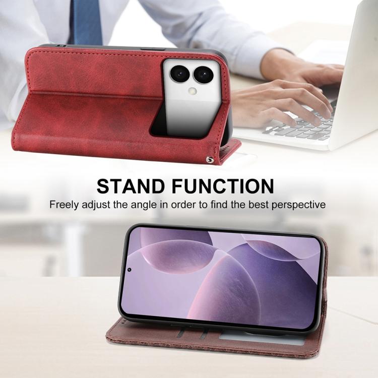 For Samsung Galaxy S26 Edge 5G Cubic Grid Calf Texture Magnetic Leather Phone Case