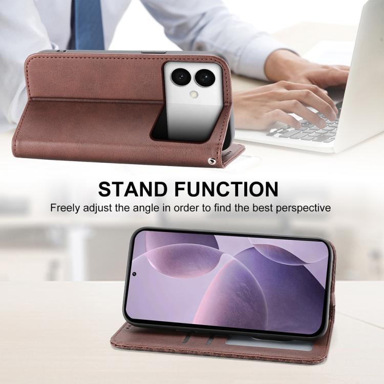 For Samsung Galaxy S26 Edge 5G Cubic Grid Calf Texture Magnetic Leather Phone Case