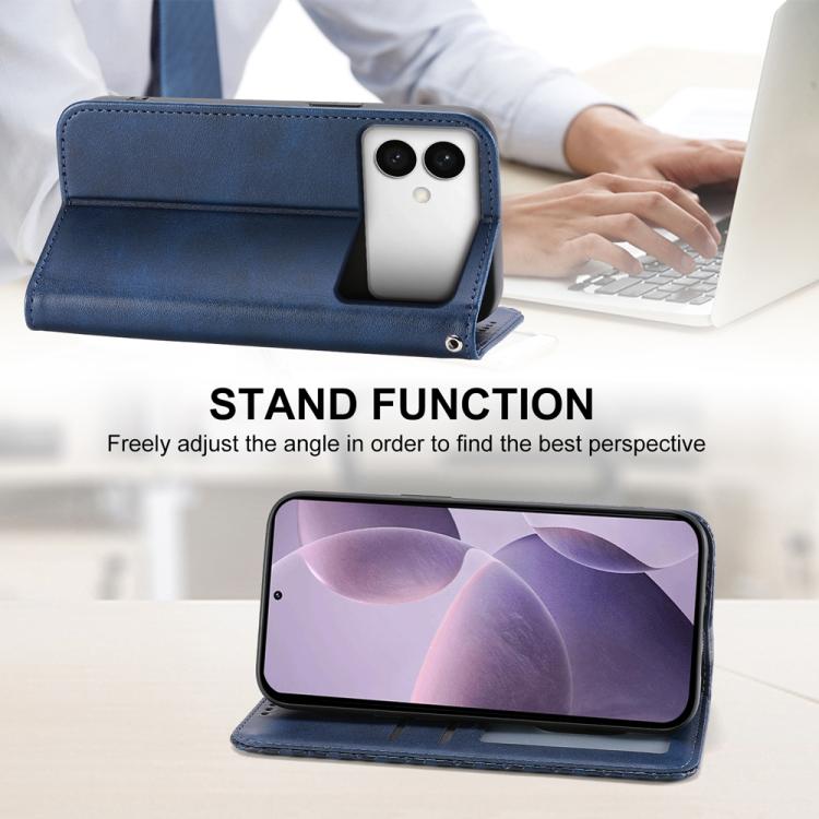 For Samsung Galaxy S26 Edge 5G Cubic Grid Calf Texture Magnetic Leather Phone Case