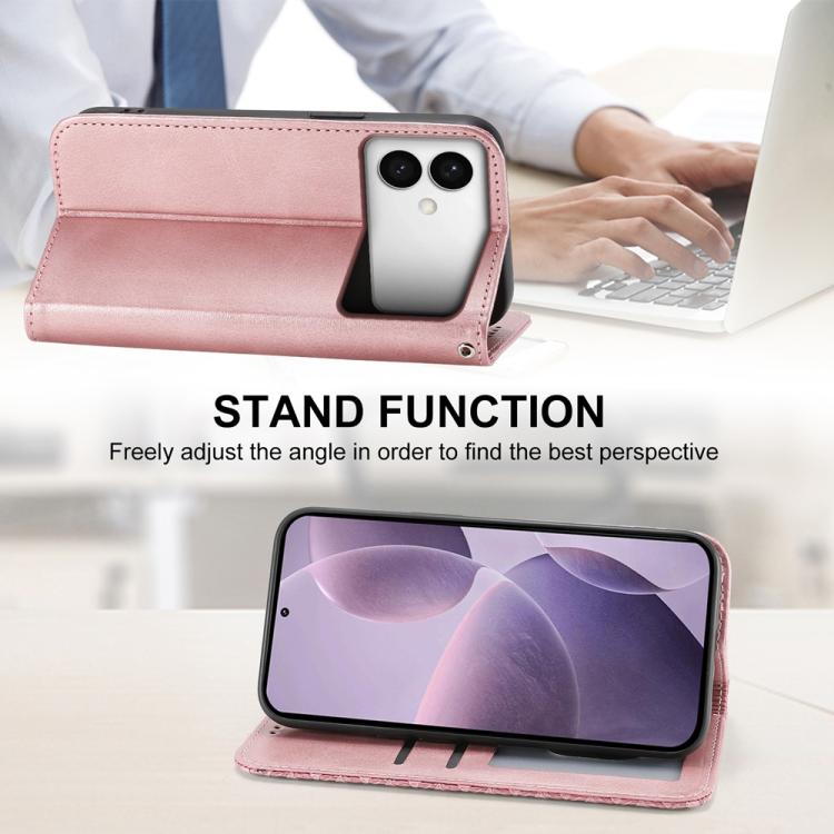 For Samsung Galaxy S26 Edge 5G Cubic Grid Calf Texture Magnetic Leather Phone Case