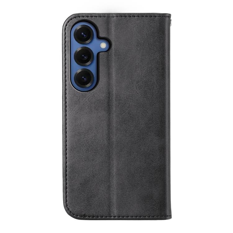 For Samsung Galaxy S26 5G Cubic Grid Calf Texture Magnetic Leather Phone Case