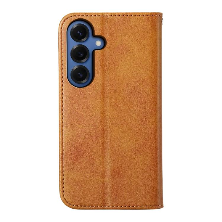 For Samsung Galaxy S26 5G Cubic Grid Calf Texture Magnetic Leather Phone Case