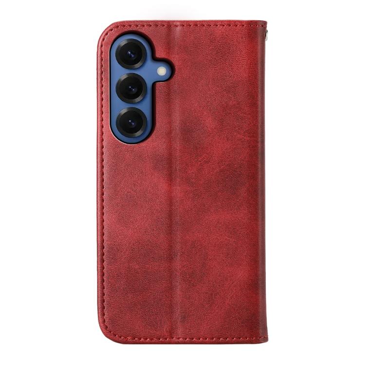 For Samsung Galaxy S26 5G Cubic Grid Calf Texture Magnetic Leather Phone Case