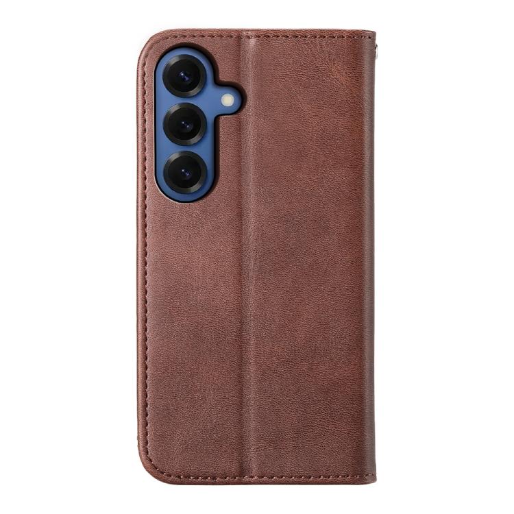 For Samsung Galaxy S26 5G Cubic Grid Calf Texture Magnetic Leather Phone Case