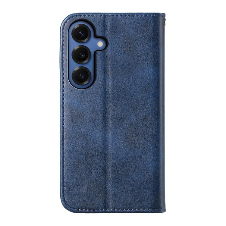 For Samsung Galaxy S26 5G Cubic Grid Calf Texture Magnetic Leather Phone Case