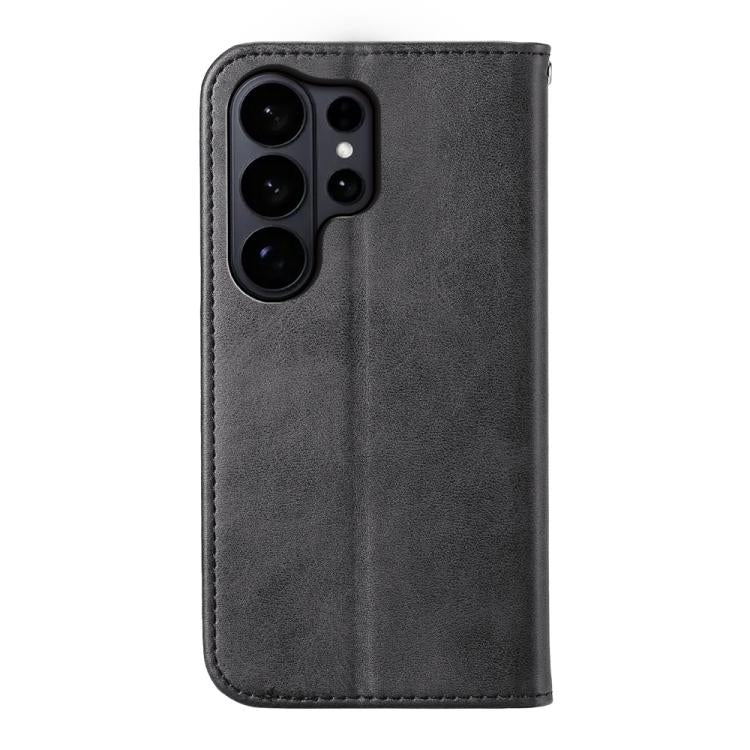 For Samsung Galaxy S26 Ultra 5G Cubic Grid Calf Texture Magnetic Leather Phone Case