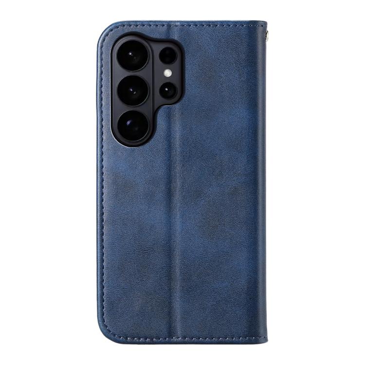 For Samsung Galaxy S26 Ultra 5G Cubic Grid Calf Texture Magnetic Leather Phone Case