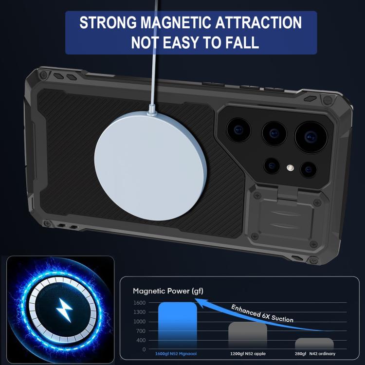 For Samsung Galaxy S24 Ultra 5G Shockproof Life Waterproof Dustproof Metal MagSafe Phone Case