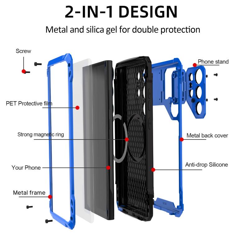 For Samsung Galaxy S24 Ultra 5G Shockproof Life Waterproof Dustproof Metal MagSafe Phone Case