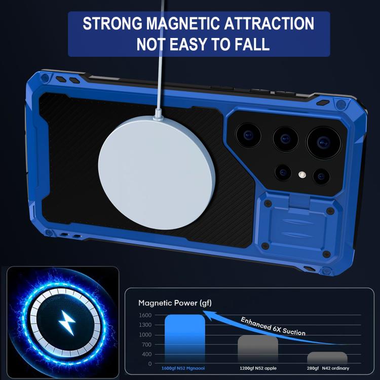 For Samsung Galaxy S24 Ultra 5G Shockproof Life Waterproof Dustproof Metal MagSafe Phone Case