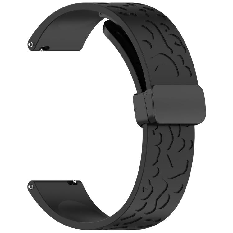 18mm Kalebol Universal Leopard Print Magnetic Folding Buckle Silicone Strap