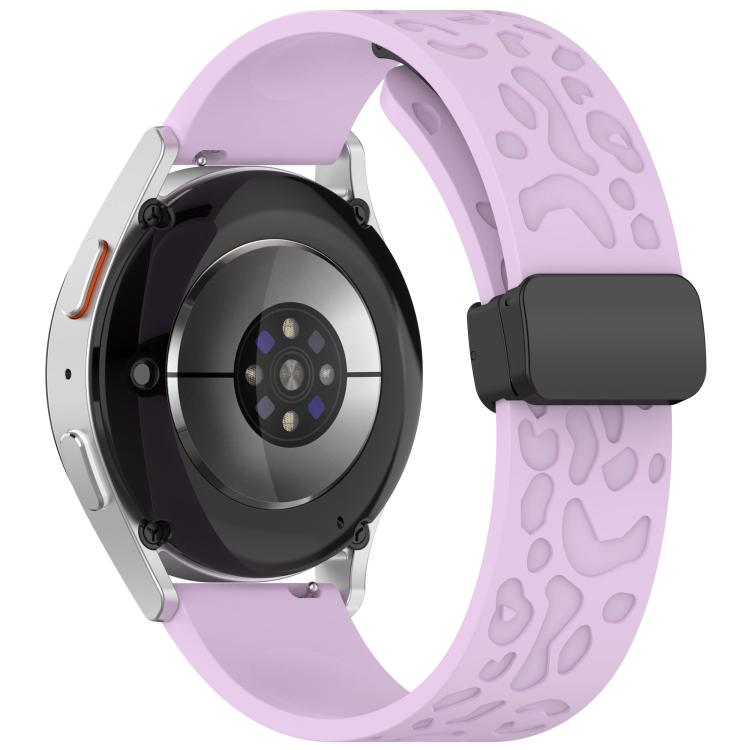 18mm Kalebol Universal Leopard Print Magnetic Folding Buckle Silicone Strap