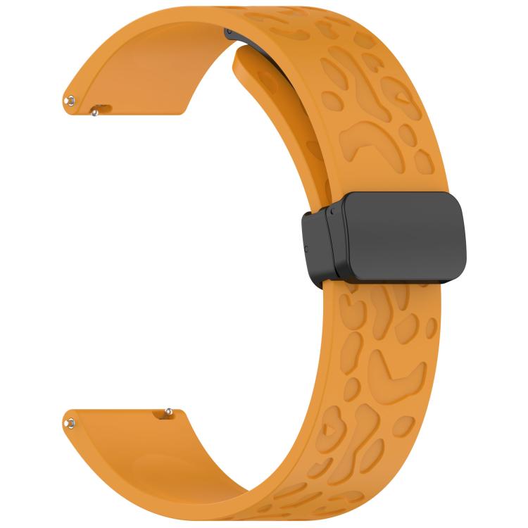 20mm Kalebol Universal Leopard Print Magnetic Folding Buckle Silicone Strap
