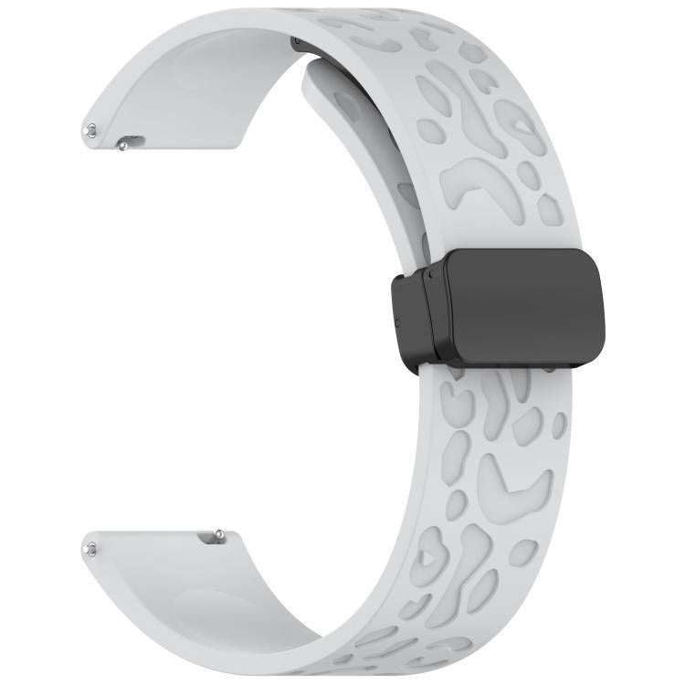 20mm Kalebol Universal Leopard Print Magnetic Folding Buckle Silicone Strap