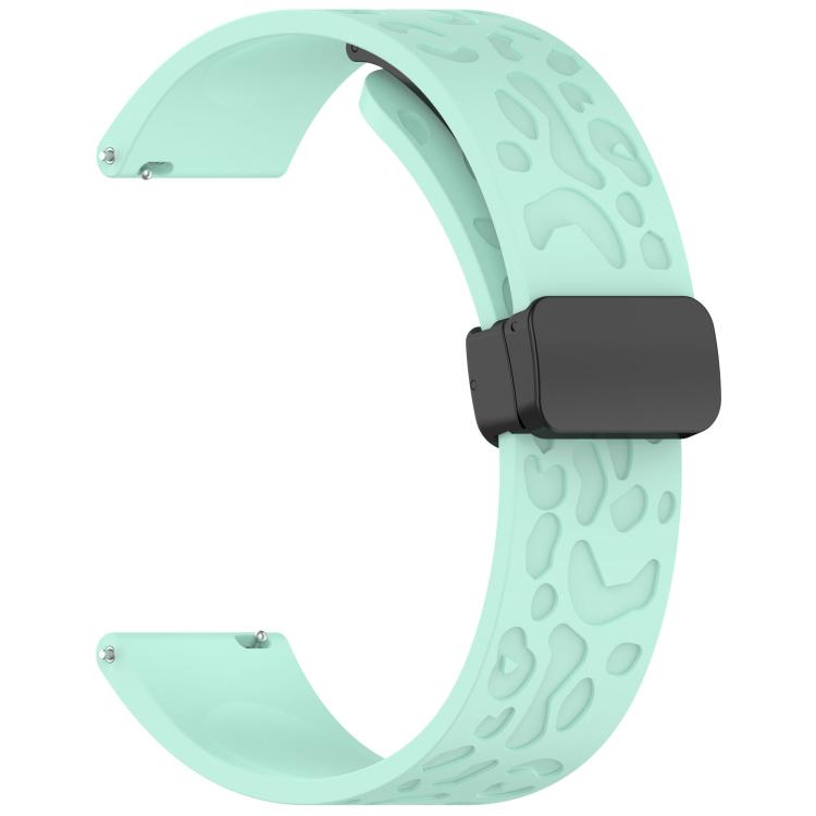 20mm Kalebol Universal Leopard Print Magnetic Folding Buckle Silicone Strap