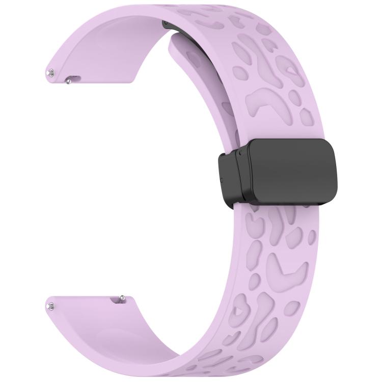 20mm Kalebol Universal Leopard Print Magnetic Folding Buckle Silicone Strap