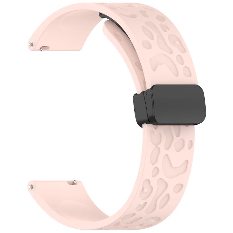 22mm Kalebol Universal Leopard Print Magnetic Folding Buckle Silicone Strap