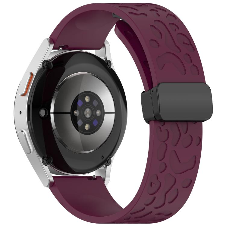 22mm Kalebol Universal Leopard Print Magnetic Folding Buckle Silicone Strap