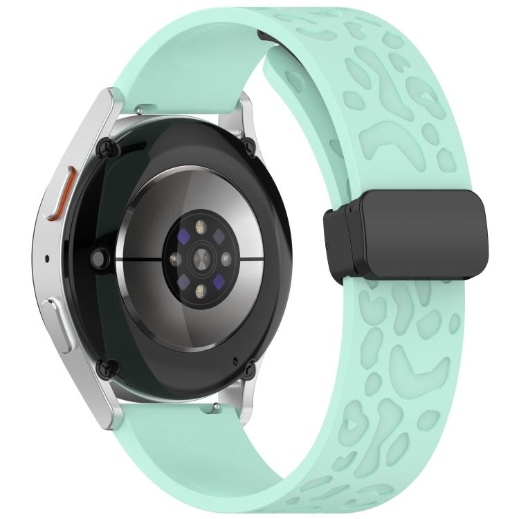 22mm Kalebol Universal Leopard Print Magnetic Folding Buckle Silicone Strap