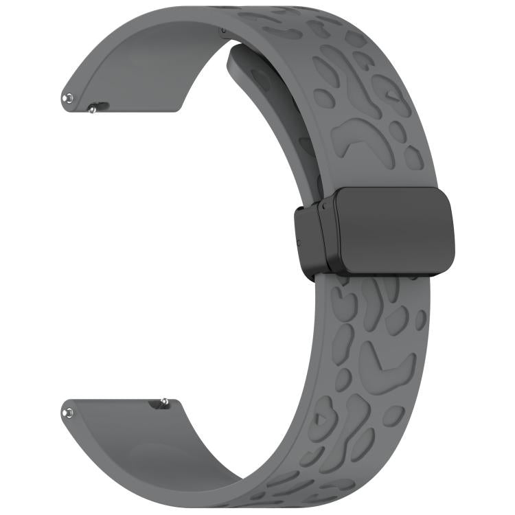 22mm Kalebol Universal Leopard Print Magnetic Folding Buckle Silicone Strap