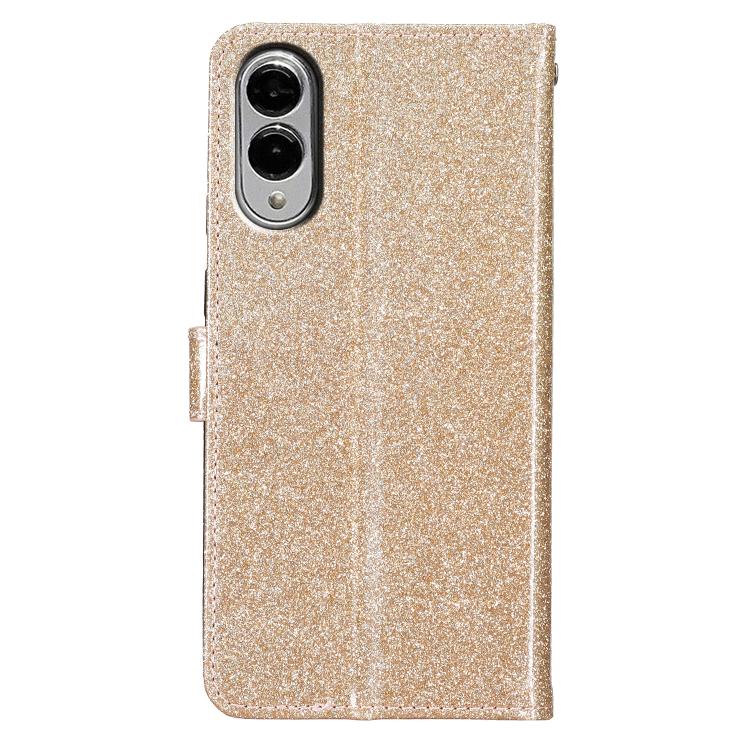 For Samsung Galaxy S25 Edge 5G Glitter Powder Flip Leather Phone Case
