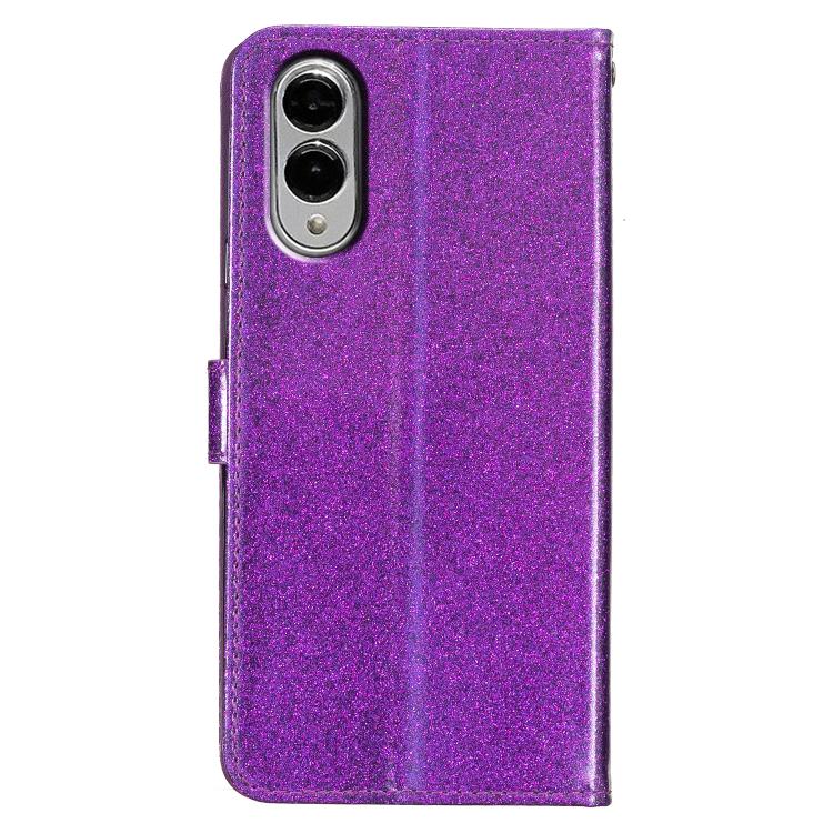 For Samsung Galaxy S25 Edge 5G Glitter Powder Flip Leather Phone Case