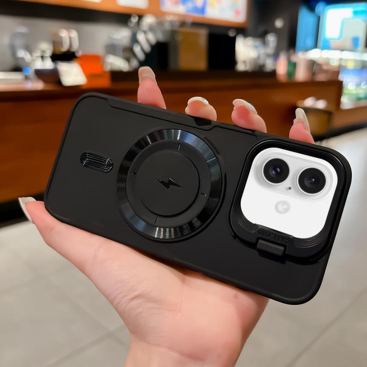 For iPhone 16 Plus Lens Frame Holder Blade MagSafe Phone Case
