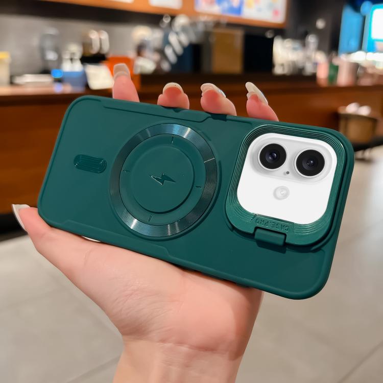 For iPhone 16 Plus Lens Frame Holder Blade MagSafe Phone Case